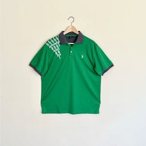 Dangerous Golf Teed Off Graphic Performance Green Navy Polo Shirt Men’s size XL
